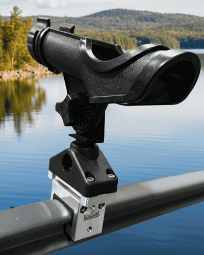 Scotty Powerlock rod holder mounted on HardPoint rail adapter