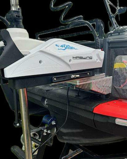 Haswing Cayman trolling motor mounted on Sea-Doo Switch using SwitchBlade no-drill mount