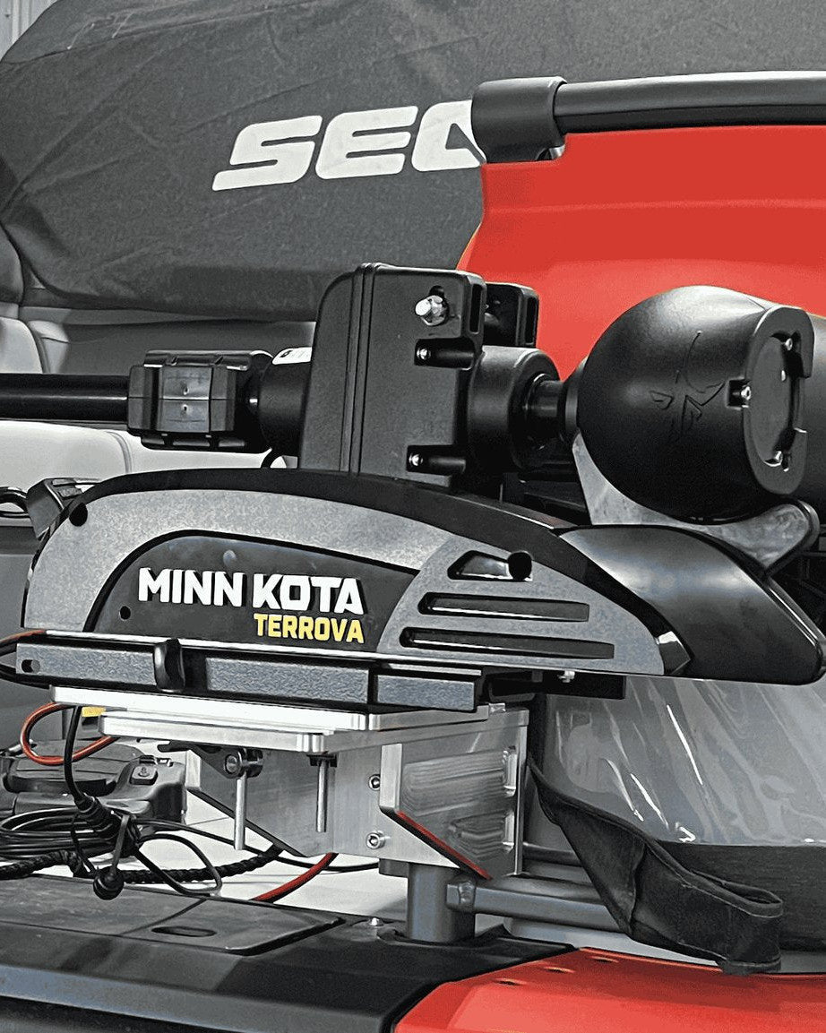 Close-up of SwitchBlade mount rail clamp and hardware